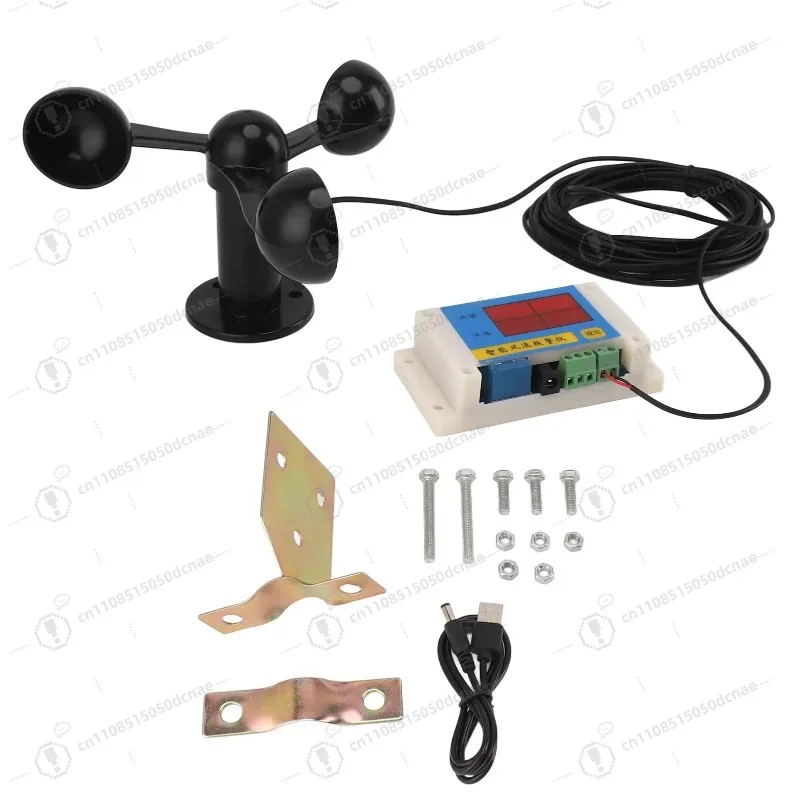 USB 5V Tower Crane Anemometer 3 Fan Blades High Accuracy 2 12 Level Wind Speed Alarm for Outdoor