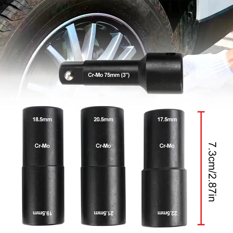 for Ford Land Rover 4 Piece Wheel Nut Remover Sleeve Double Head Bidirectional Tire Sleeve 17.5-22mm Damaged Bolt Extractor