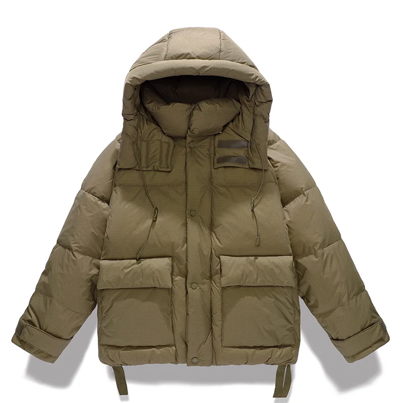 Chaqueta de plumón táctica para hombre, abrigo cálido con capucha, rompevientos impermeable para montaña, holgado, con múltiples bolsillos, militar, informal, de prendas de vestir