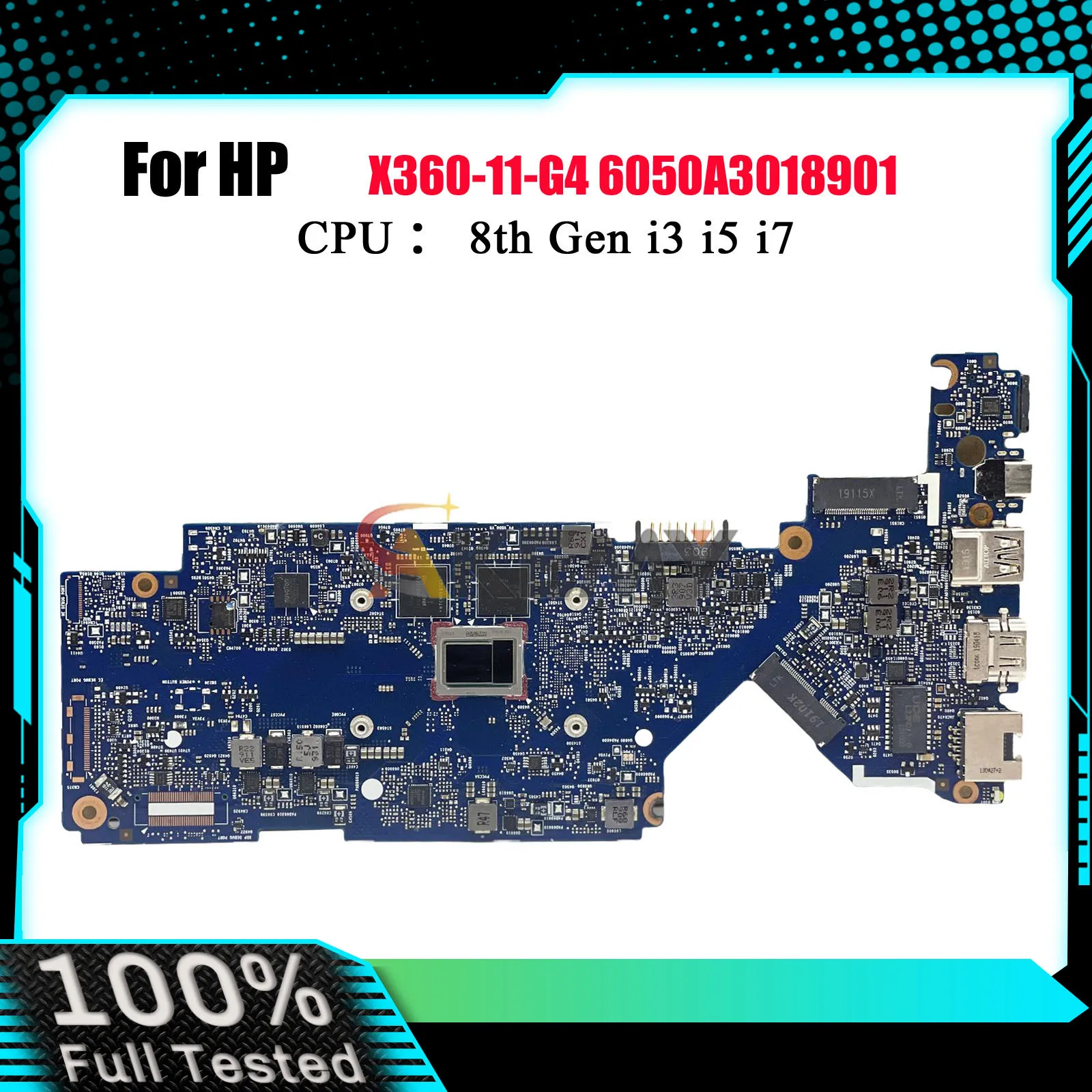 

6050A3018901 для ноутбука HP ProBook X360 11 G4 EE, материнская плата L58569-001 с процессором M3-8100Y i5-8200Y, 100% полностью протестирована