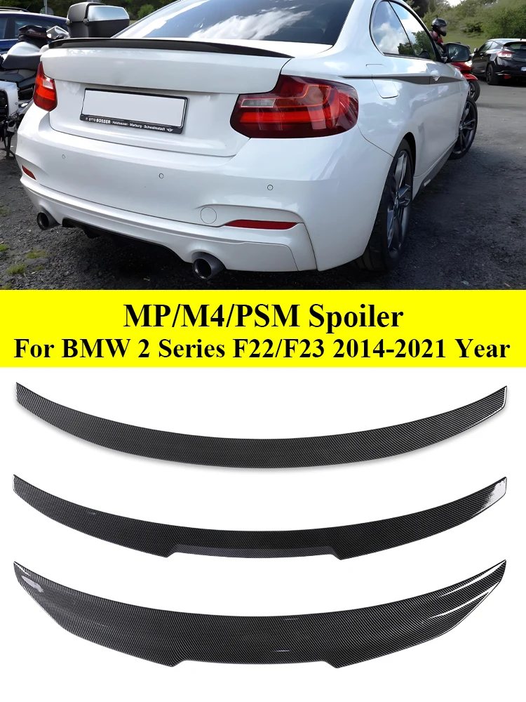 

Rear Bumper Spoiler Lip Carbon Fiber MP M4 PSM Style Roof Trunk Wing Tail for BMW 2 Series F22 F23 F87 2014 -2021 Gloss Black