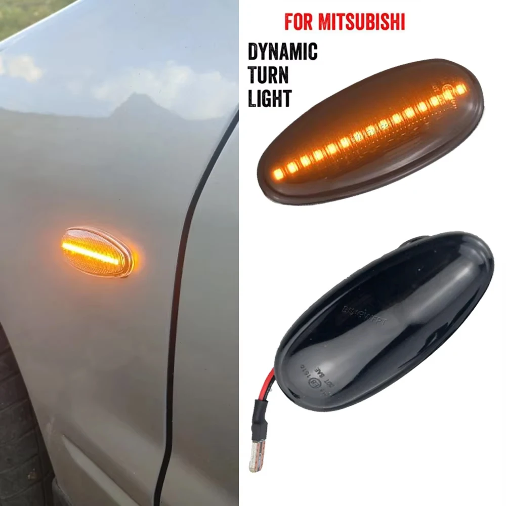 2X Dynamic LED Side Marker Turn Signal Repeater Flowing Flash Light For Mitsubishi Pajero/Montero Sport (K9) 1997-2008