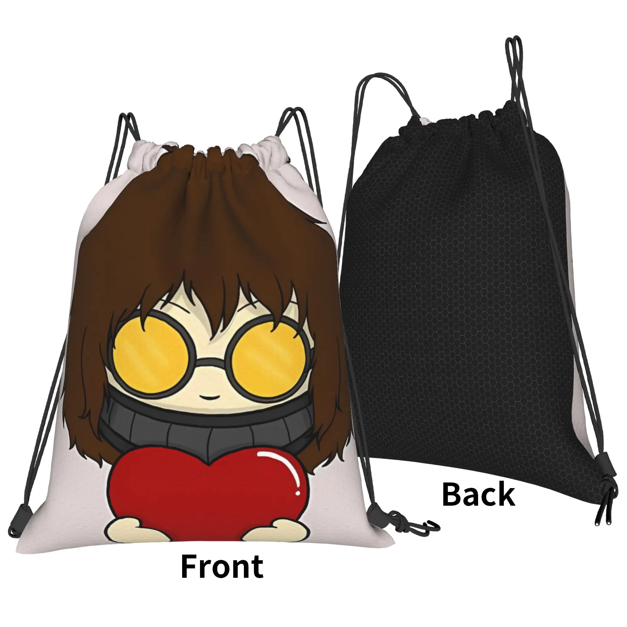 Ticci Toby Valentine Chibi CCreepypasta Portable Sports Riding Gym Drawstring Vintage Horror Storage Backpacks