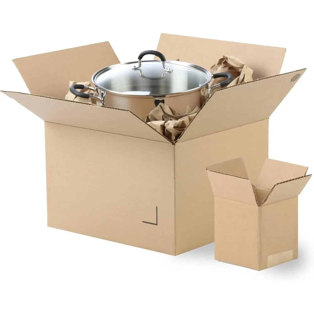 20 عبوة من صناديق شحن الورق المقوى المموجة من كرافت البني مقاس 20 × 12 × 12 لبريد الأعمال والتعبئة والتغليف وحلول التخزين