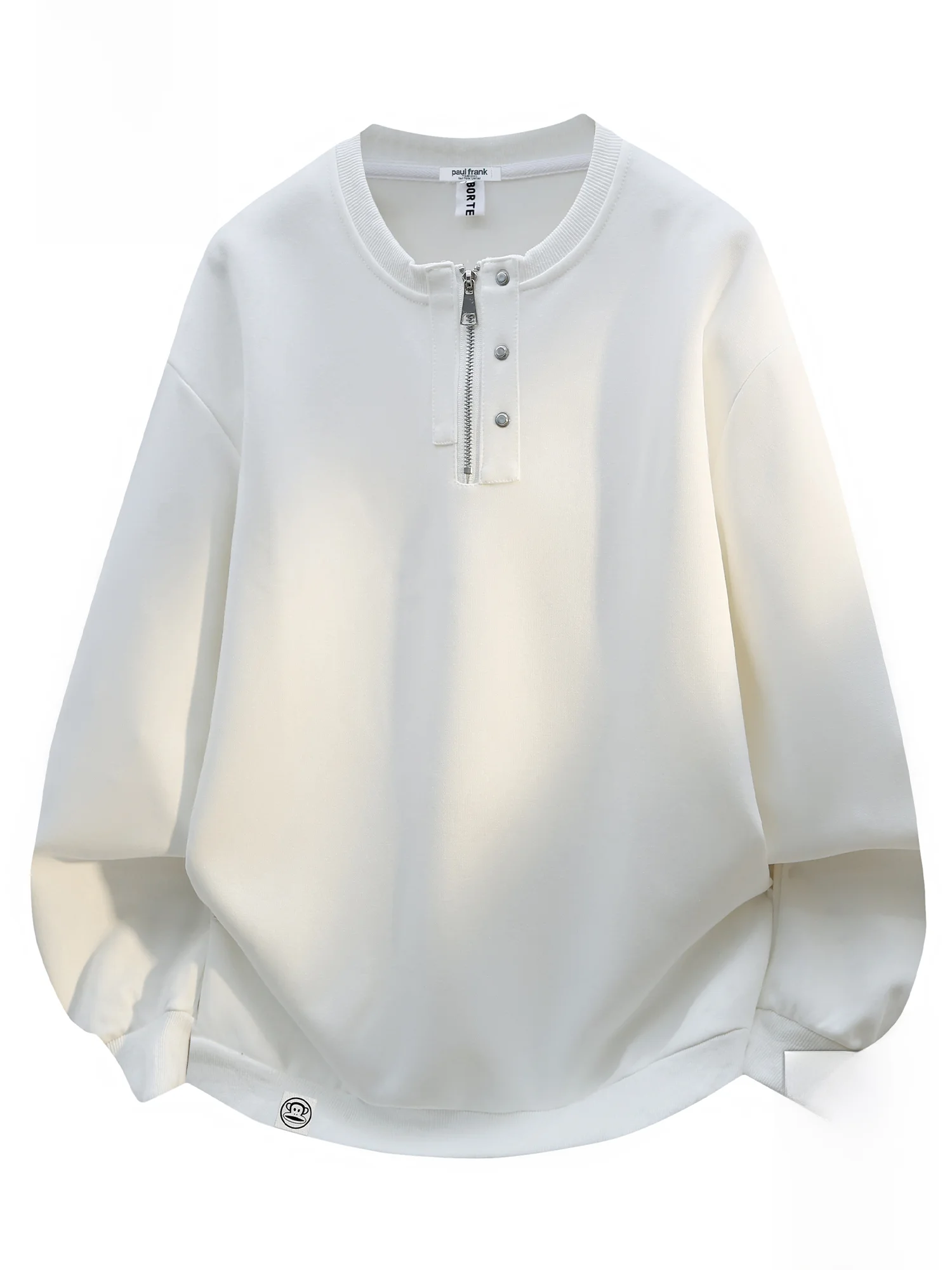 

PaulFrank Loose Fit Long Sve round Ne Sweatirt Men's Spring Casual Top Comfortable Polyester Cotton Blend Zipper Detail