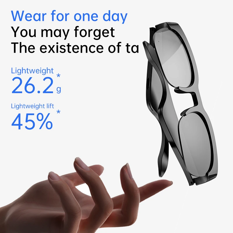 Lenovo Smart Glasses Remote Control Touch with Photo Camera Recording Translator Voice Assistant Music Bluetooth Sunglasses view 3