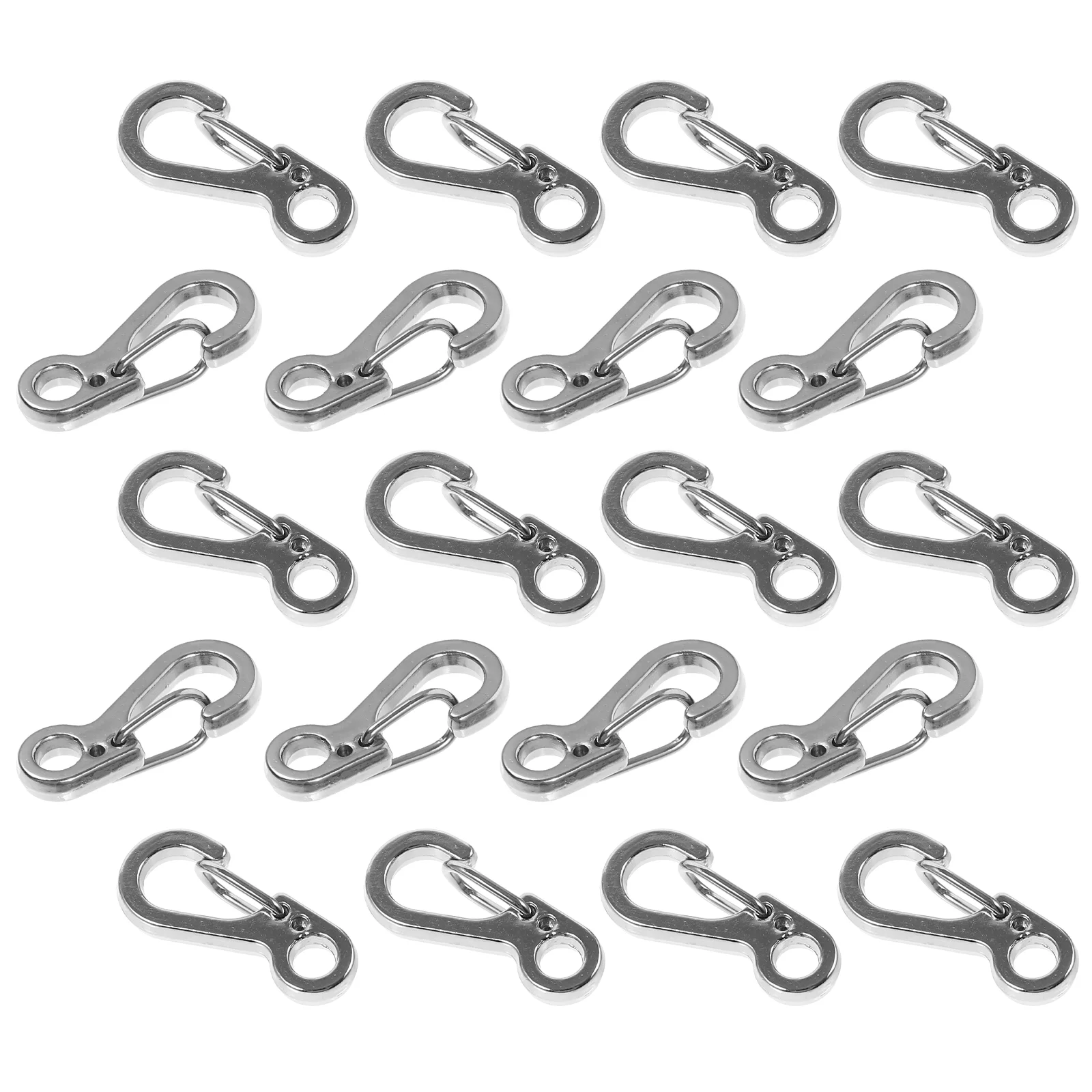 20 Pcs Hanging Buckle Jewelry Carabiner Mini Small Clips Metal Quick Release Outdoor Accessories