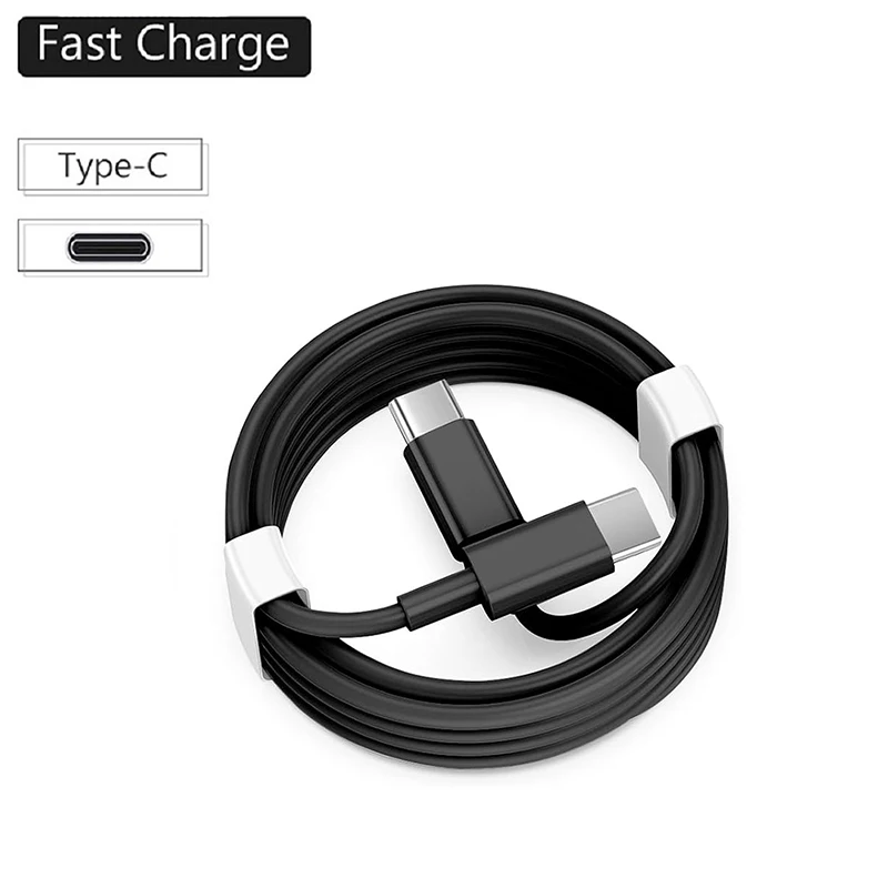 preto 1M 2M Tipo C para Tipo C Cabo PD 60W Carregamento Rápido