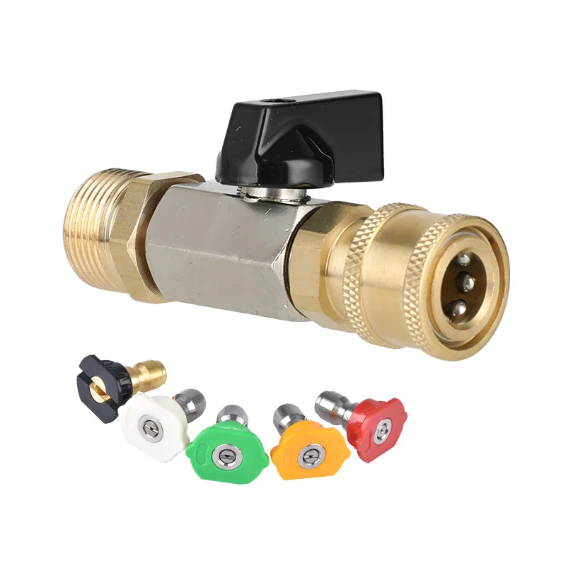 

High-pressure Pipe 22/14 Interface Stainless Steel Ball Valve 1/4 Female Head Nozzle Set
