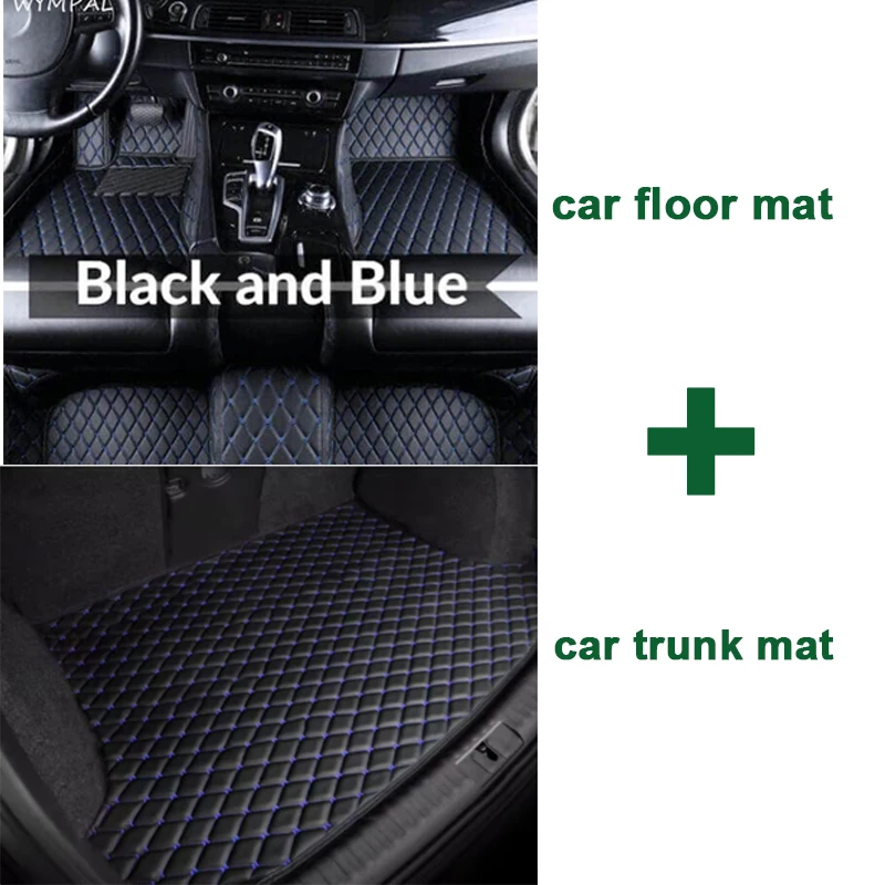 4PC  SET CAR FLOOR&TRUNK MAT For Volkswagen Touran 5-Seat 2006 2007 2008 2009 2010 2011 2012 2013 2014 2015  with towel