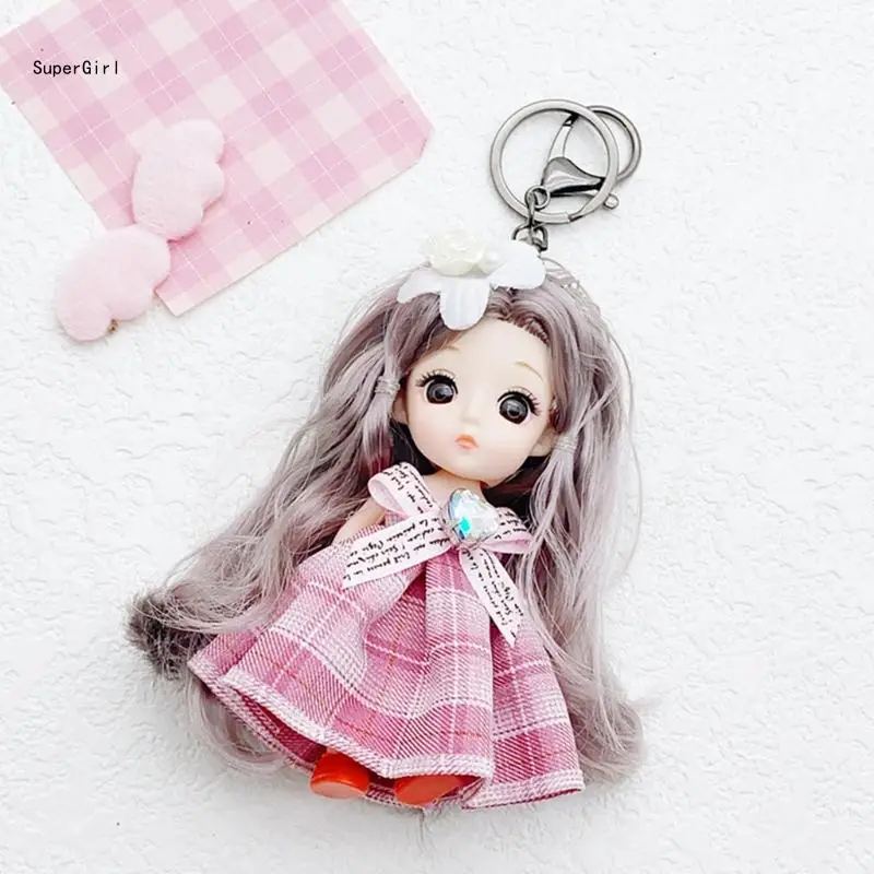 2Pcs Adorable Figurine Keyring Portable Keyring Fashion Accessory for Women J78E