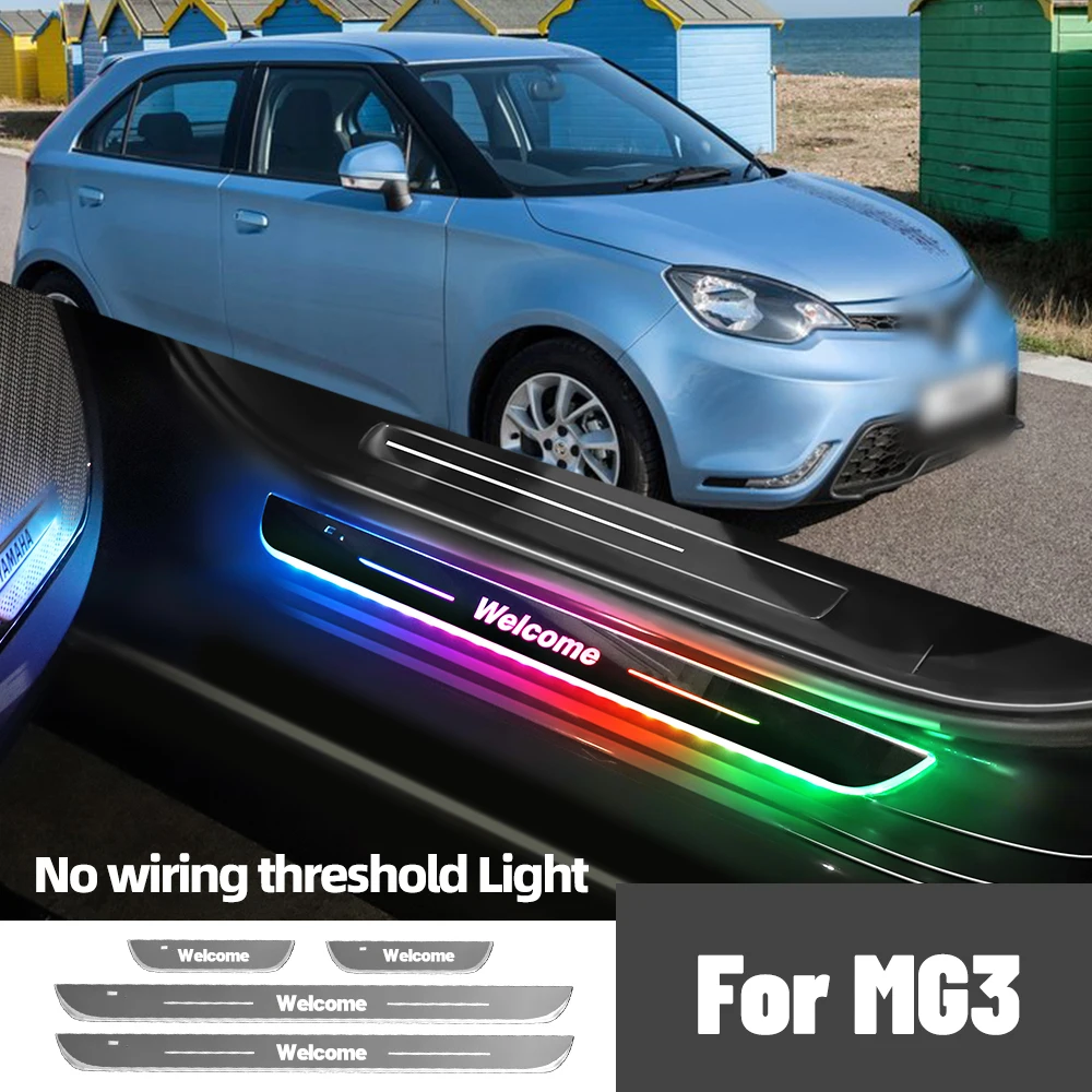 

For MG 3 MG3 2011-2018 2014 2015 2016 2017 Car Door Sill Light Customized Logo LED Welcome Threshold Pedal Lamp Accessories