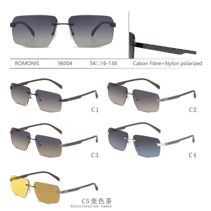 2024New Nylon Polarized+Carbon Fiber Sunglasses FashionUV400UV Protection Photochromic Glass