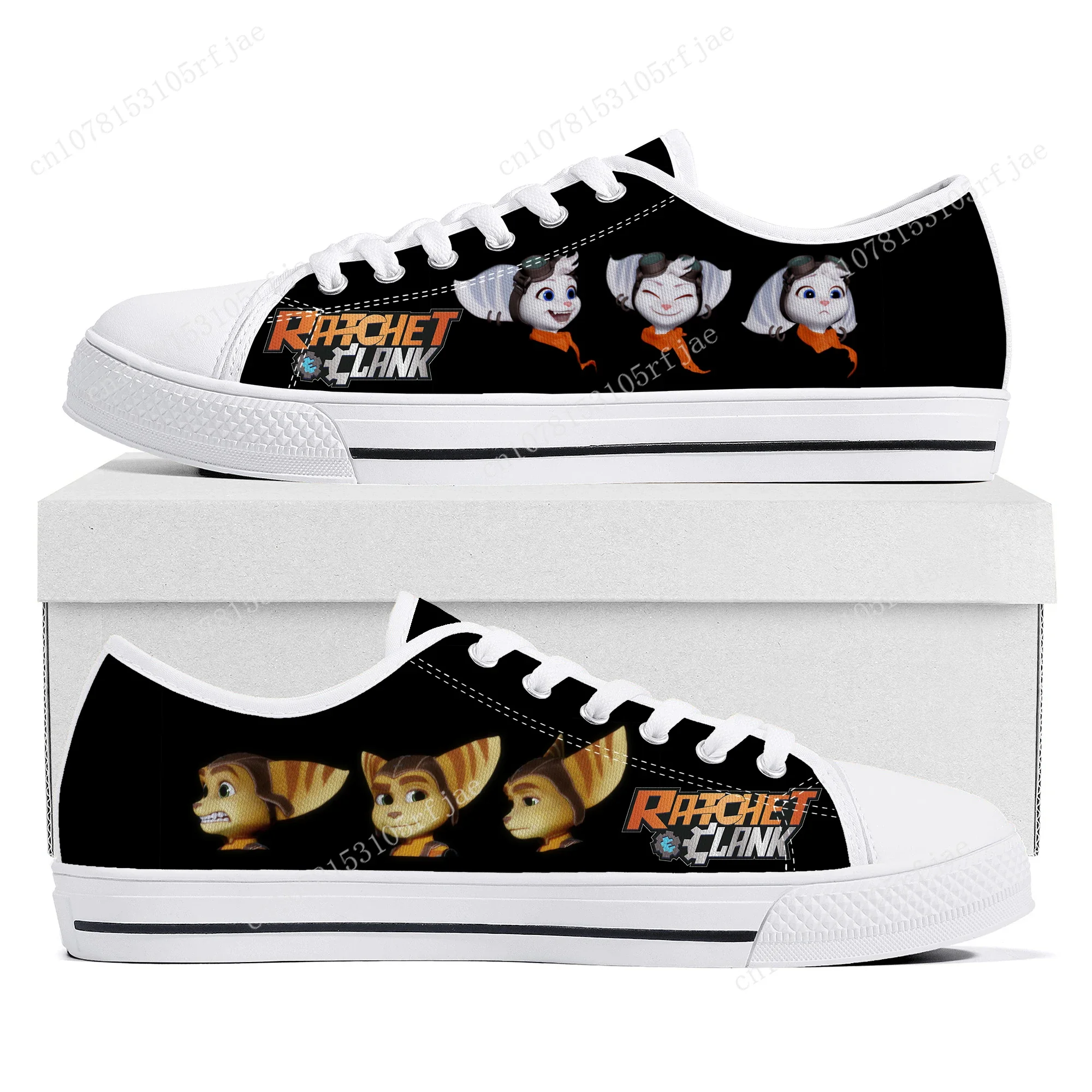 Ratchet & Clank Rift Apart Low Top Sneakers Hot Cartoon Game Womens Mens High Quality Canvas Sneaker Couple Custom Built Shoes