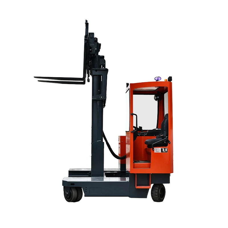 4 Way Electric Multi-directional Forklift Truck with Cab Hydraulic Lifting System Long Load Support Arms for Timber Metal