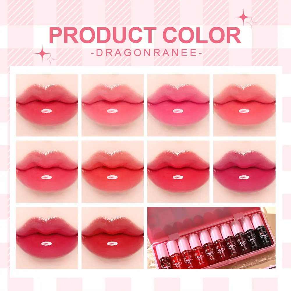 [Pantasy product] Lip gloss lip  water set non-stick cup lip gloss  set box dye lip liquid lipstick water pouty lip gloss lip gloss gloss glass lip glitter pearlescent with shiny jelly lipstick water lip gloss set box