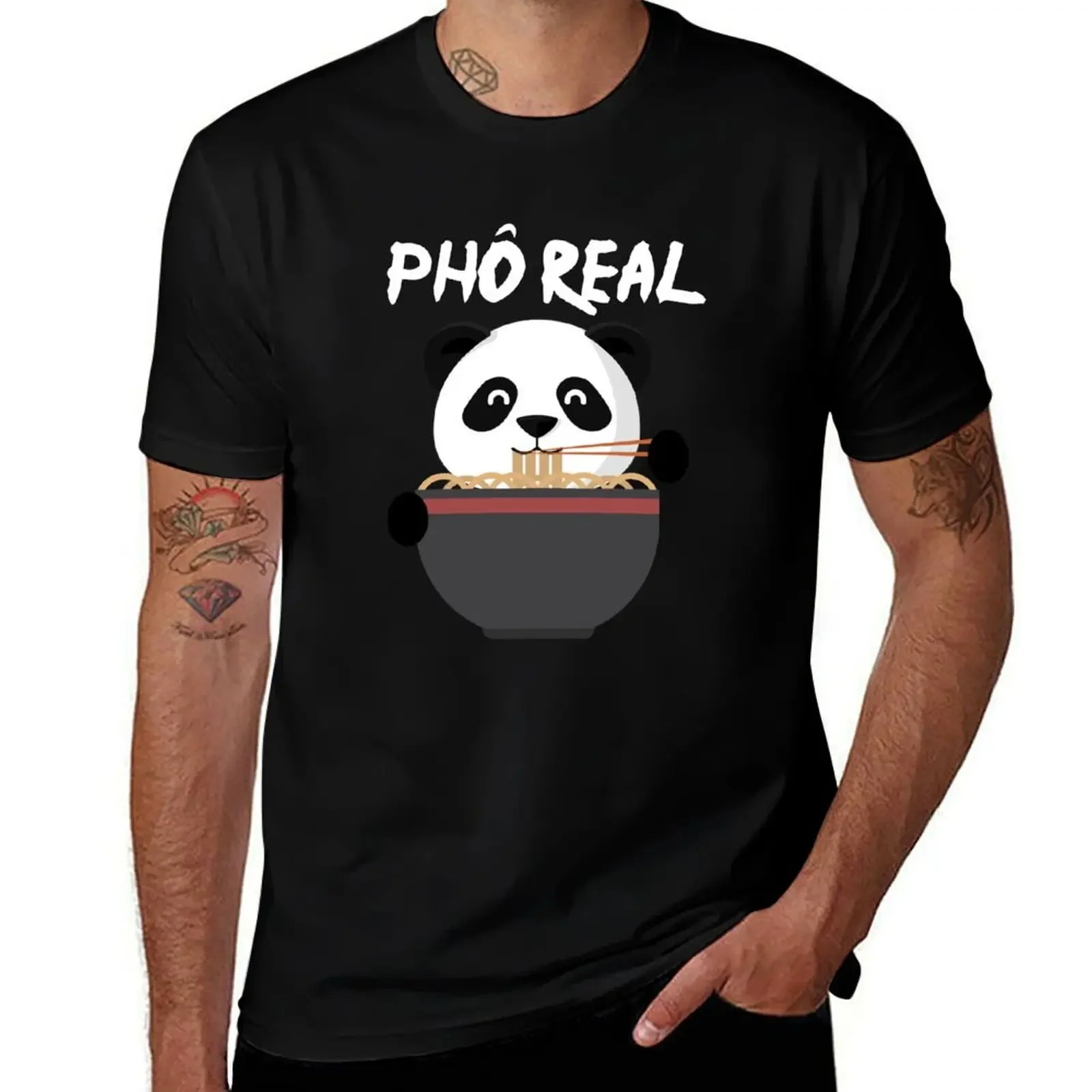 Cute Pho Real Noodle Panda T-Shirt anime tshirt custom t shirt mens t shirt graphic