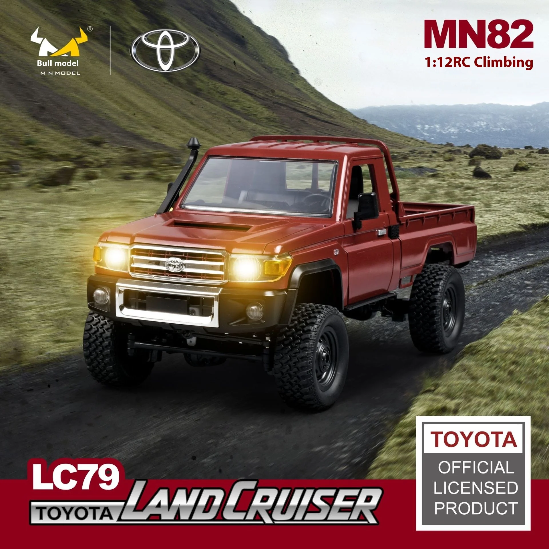 Full-scale four-wheel drive LC79 Toyota climbing off-road vehicle Mangniu MN82 simulation RC pickup remote control car toy real