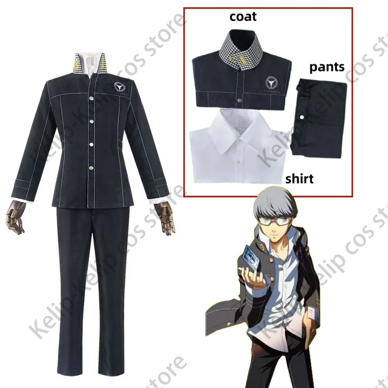 

Anime Persona Yasogami Yu Narukami Cosplay Costume Shin Megami Tensei P4 High School Uniform Coat Adult Man Carnival Suit