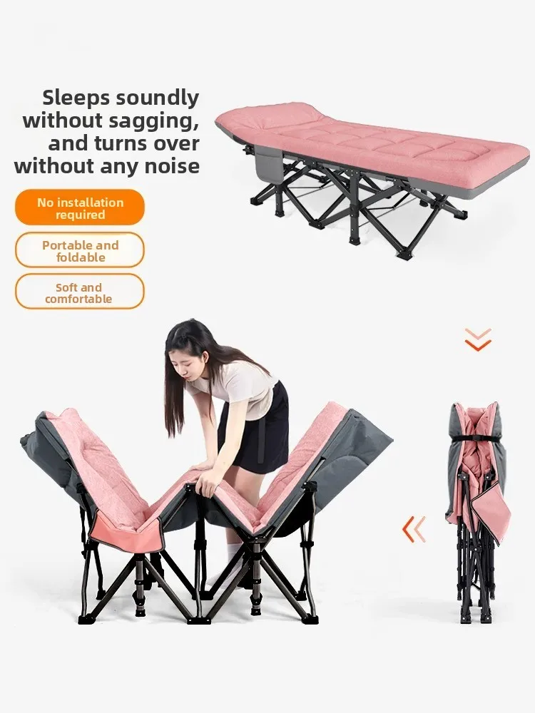 Folding Nap Bed Single Portable Office Home Use Simple Camping Cot Hospital Care Bed