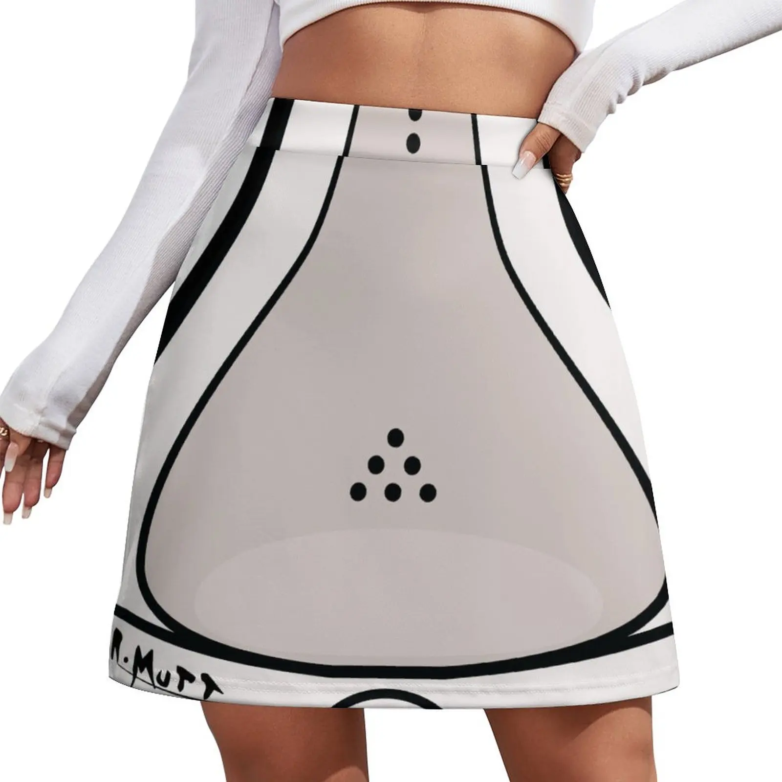 Fountain - Marcel Duchamp Urinal Illustration Mini Skirt japanese fashion Women skirts