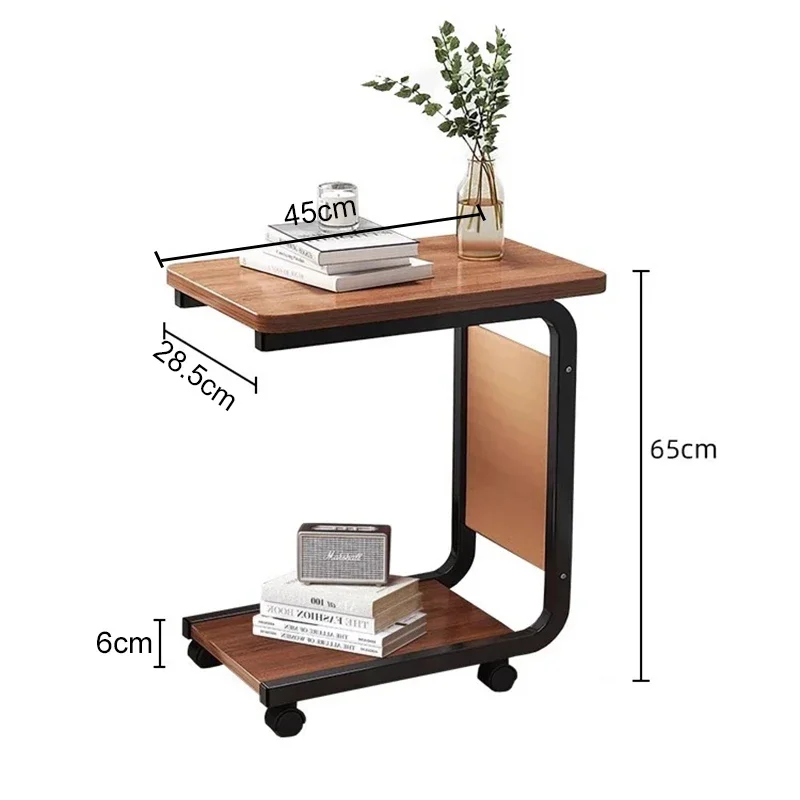 Living Room Bedroom Hotel Modern Removable Wooden Coffee Side Table with Wheels