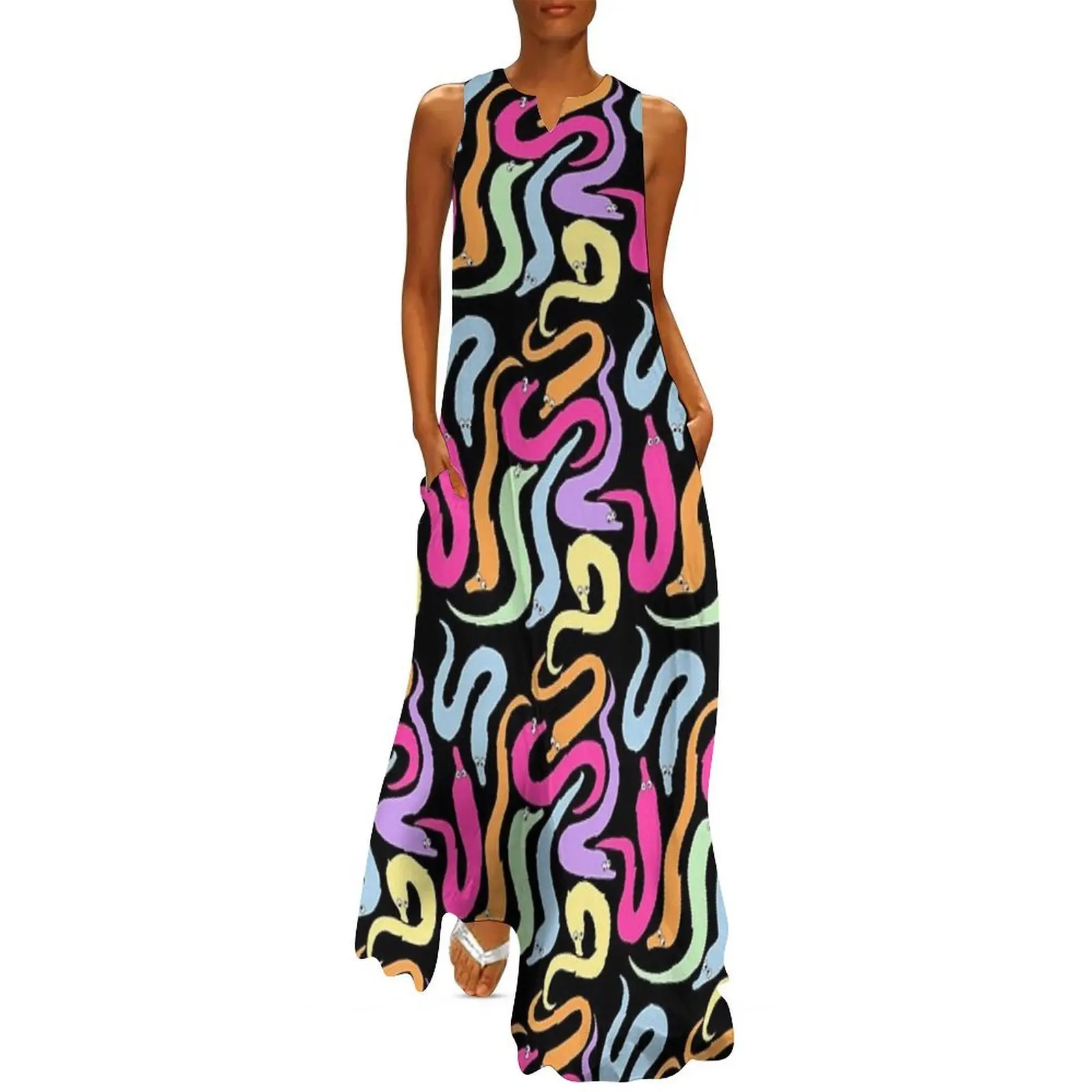 

Worm Time Babey (black bg) Long Dress Women's summer dresses elegant women's dresses for wedding dress women summer 2025