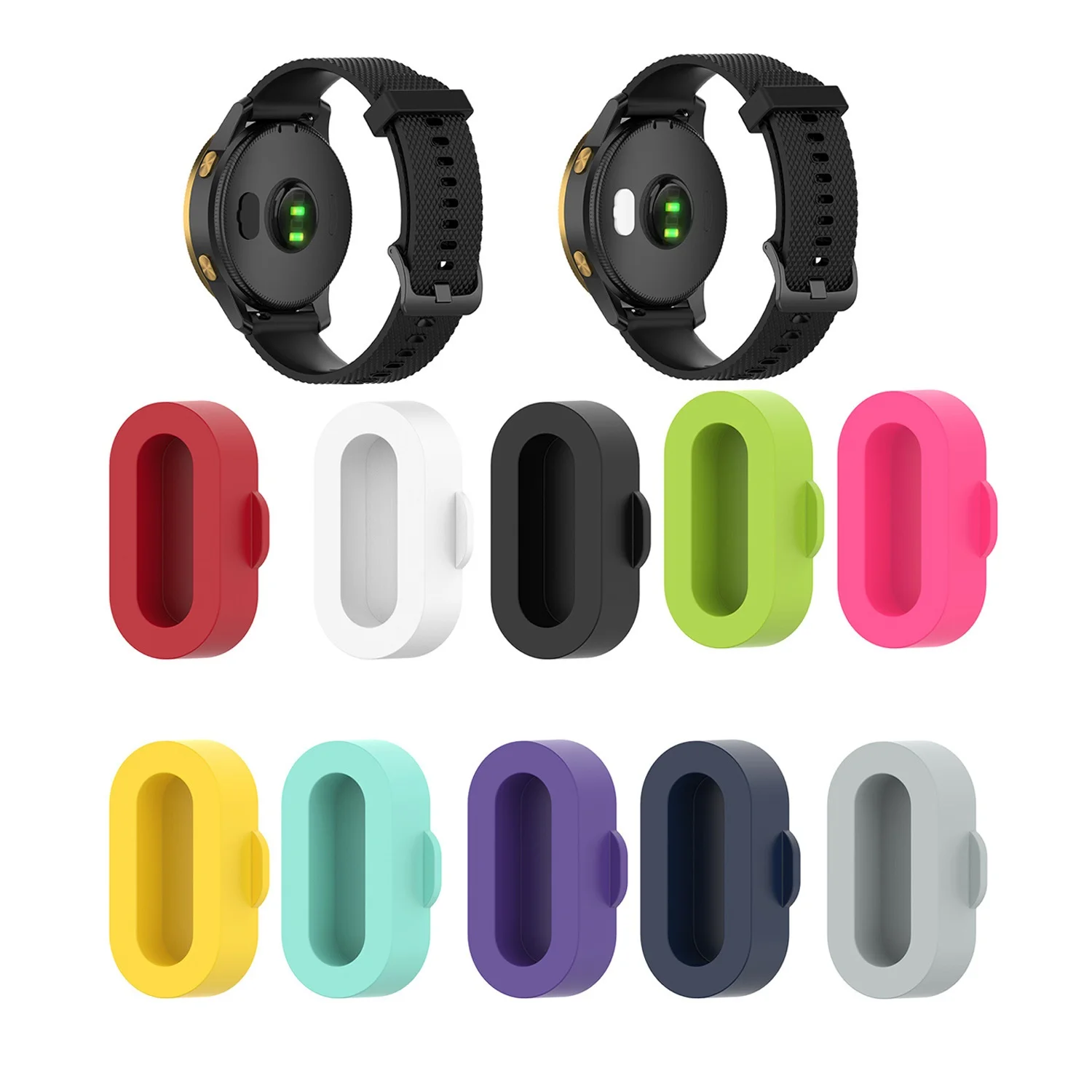 10ชิ้น/ล็อตซิลิโคนป้องกันฝุ่นป้องกันปลั๊กสำหรับ Garmin Venu Sq/Sq 2 Tactix 7 Enduro 2สมาร์ทนาฬิกา anti-Dust ป้องกัน