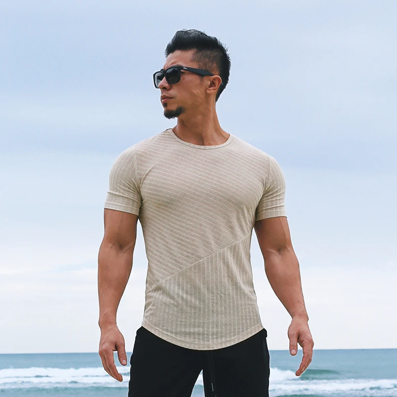 Quick Dry Short Sleeve T-Shirt Gym Fitness Clothing Men's Half Sleeve Muscle Training Running Tight Fit Bodycon Sportswear