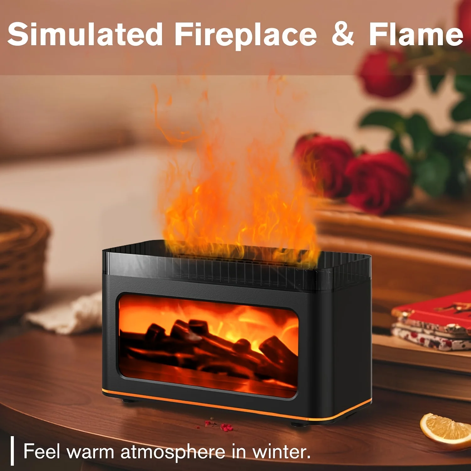 موقد صغير ناشر رائحة يخلق جوًا احتفاليًا 7 ألوان لهب تأثيرات الإضاءة مثالية لهدايا السنة الجديدة ديكور المنزل