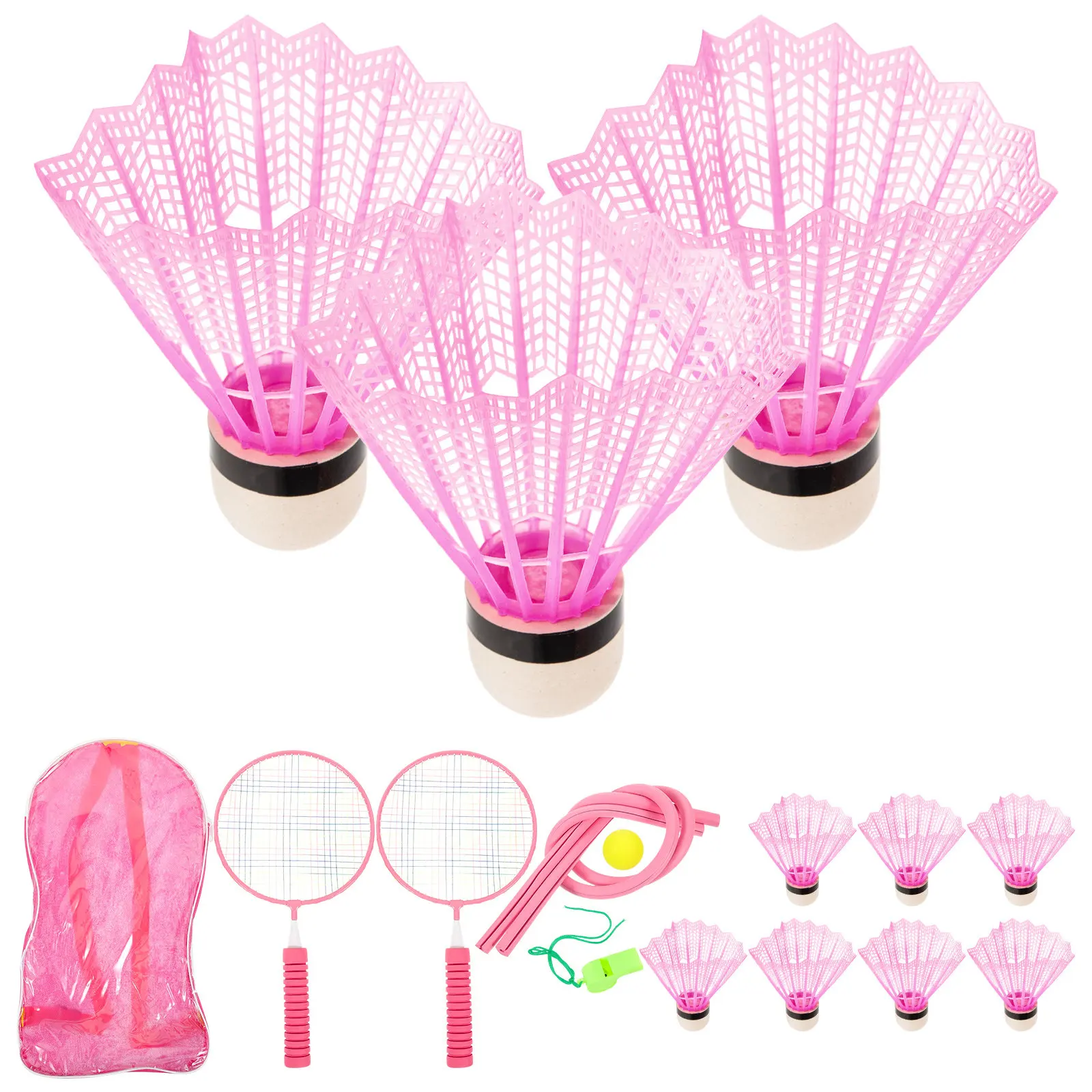 

1Set Badminton Racket Set Nylon Aluminum Alloy Lightweight Teens Sports Plaything Portable Badminton Kit Tennis Game Supplies