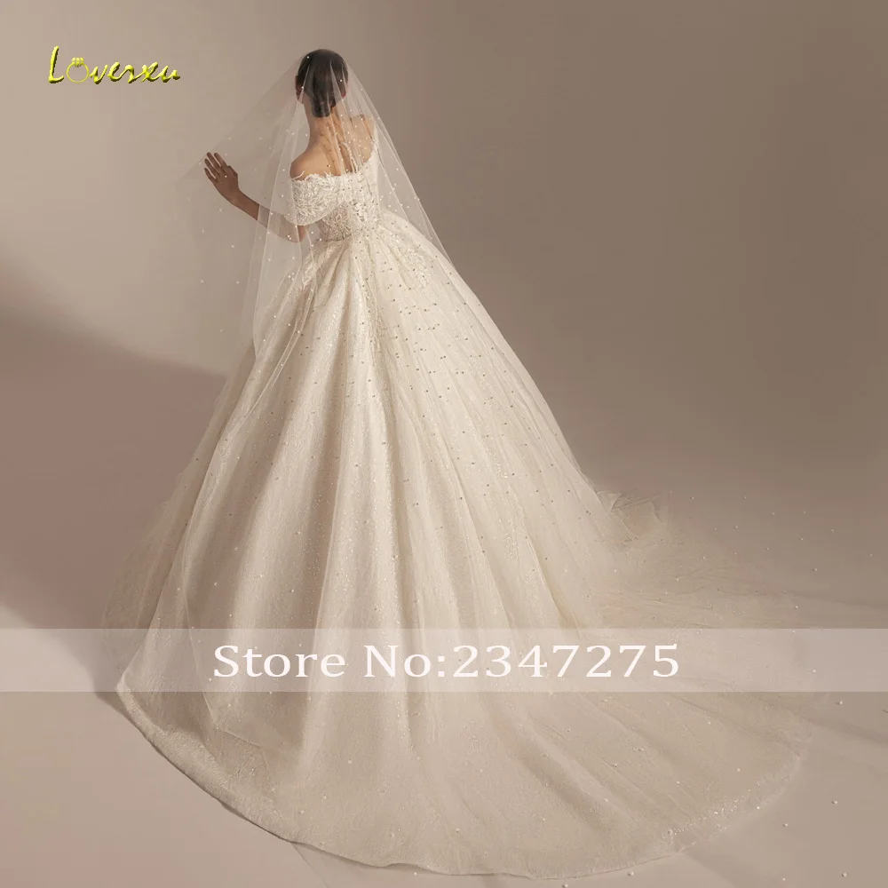 Loverxu Ball Gown Royal Wedding Dresses Sweetheart Off The Shoulder Vestido De Novia Lace Embroidery Custom Made Robe De Mariee
