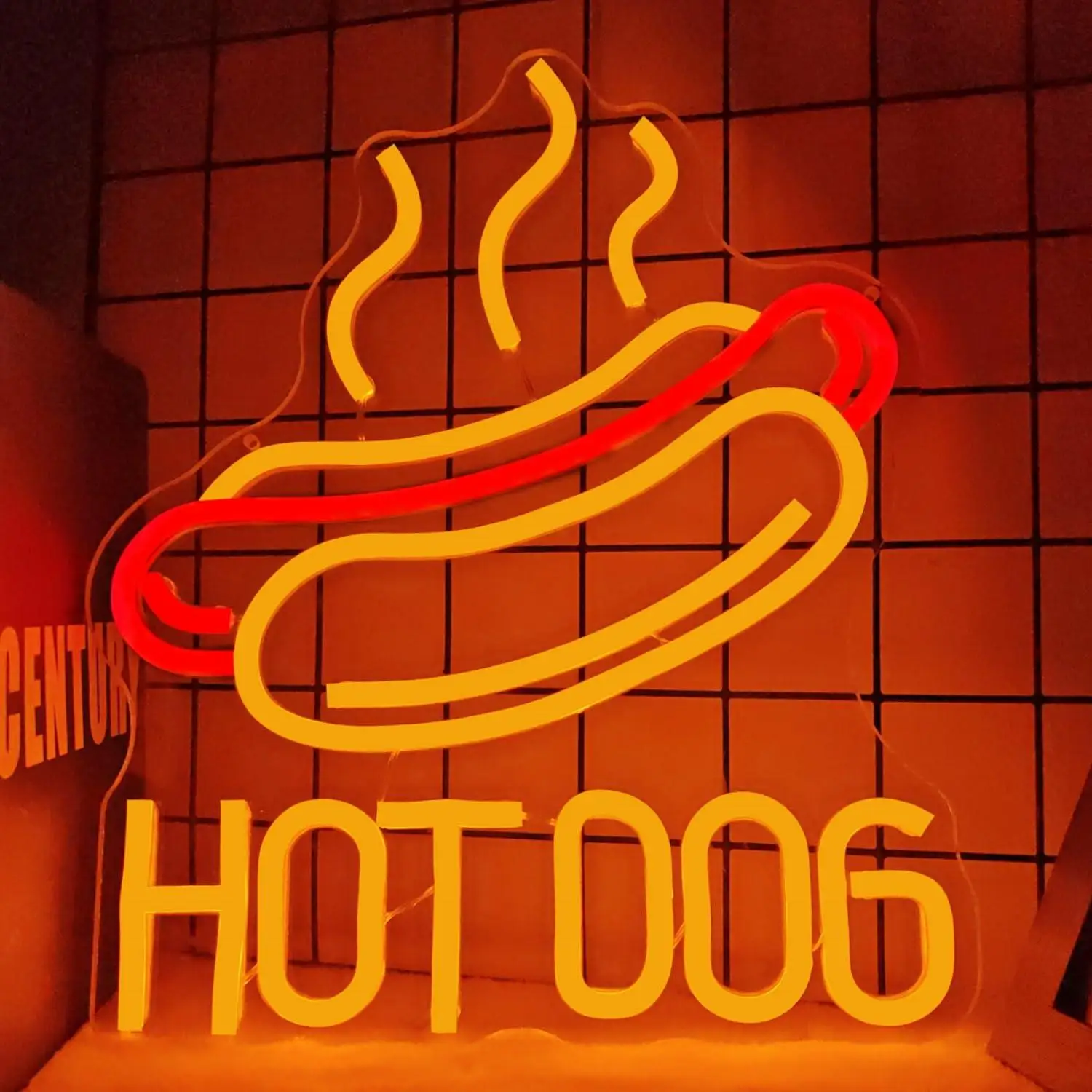 

Hot Dog Neon Sign USB Dimmable LED Light for Fast Food Shop Luncheonette Bar Business Food Truck Decor Gifts Signboard Light