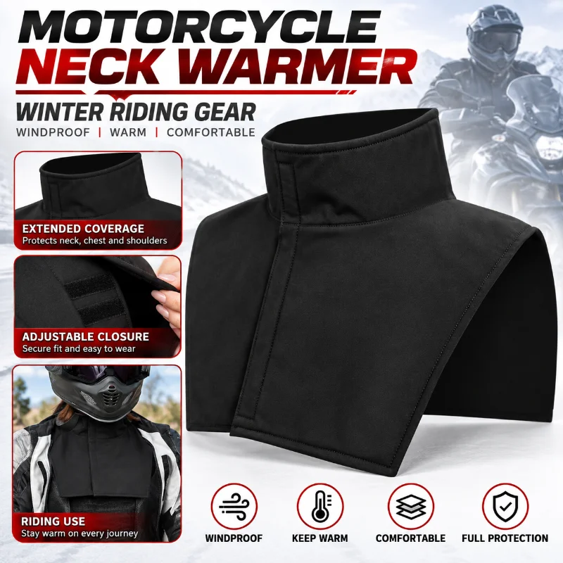 Motorcycle Neck Warmer Windproof Winter Riding Neck Cover Warm Scarf Chest Shoulder Protection Gear for Men Women