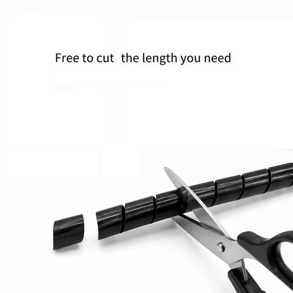 Cable Sleeve Winding Pipe Spiral Wrapping Black Wire Organizer Sheath Tube 4-30MM Management Protector Spiral Wrap Winding Cable