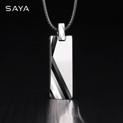 Men Tungsten Pendant Blue Golden High light Gift Titanium Steel Necklace Personalized Jewelry, Free Delivery, Carving