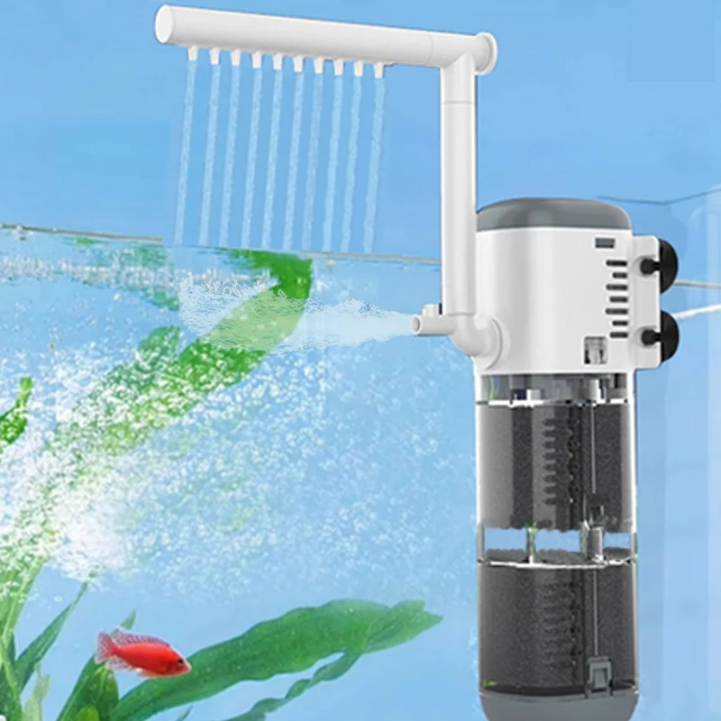 

Многофункциональный фильтр-насос для аквариума, погружной воздушный кислородный аэратор, насос для замены воды, волновой фонтанный водяной насос