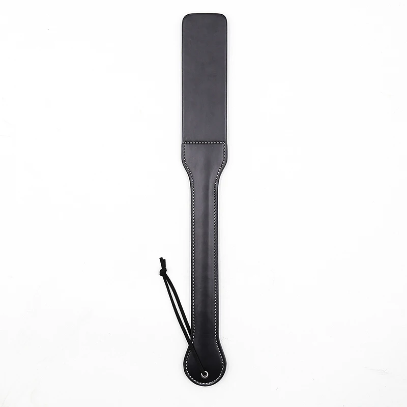 45cm doppio strato in pelle Paddle Riding crop Flogger manico lungo crine di cavallo punte 5.5cm di larghezza sculacciata Paddle Slapper