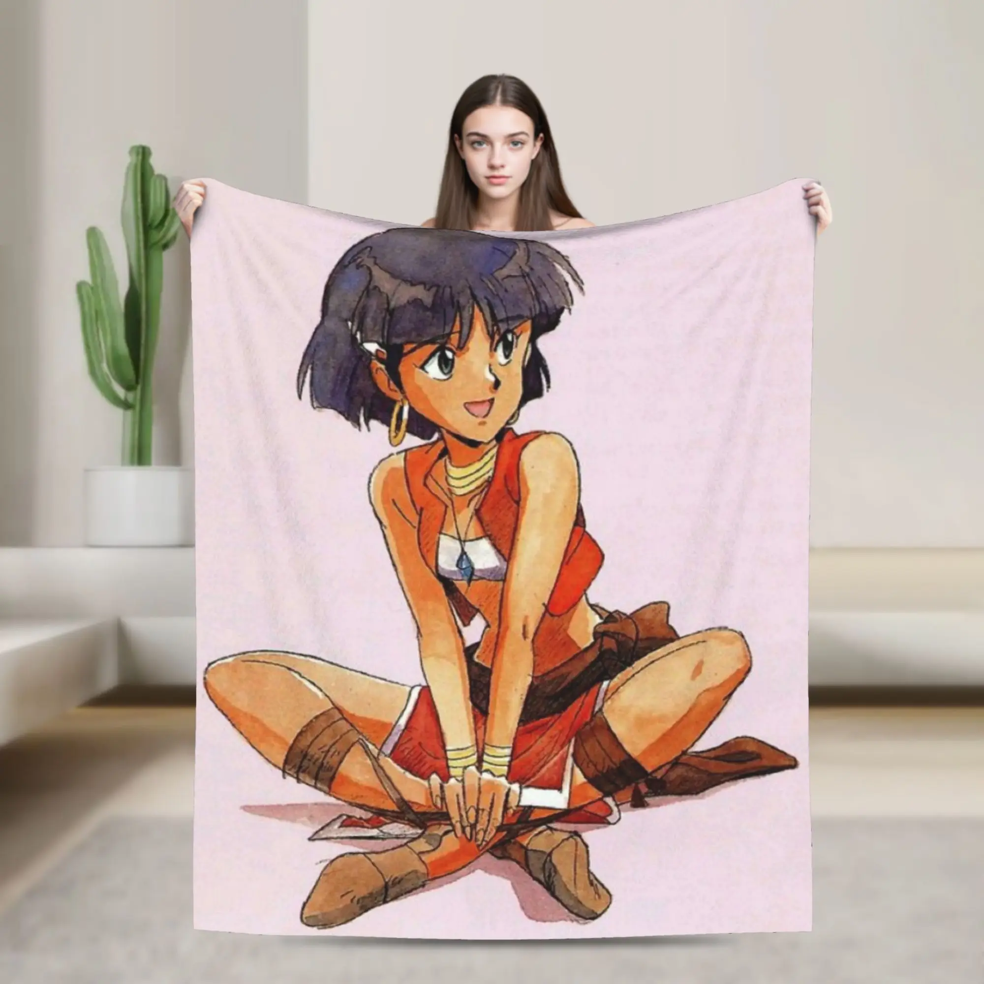 Warm Blanket Plane Travel Nadia Animation Throw Blanket Aesthetic  Bedspread For Chair Sofa Bed