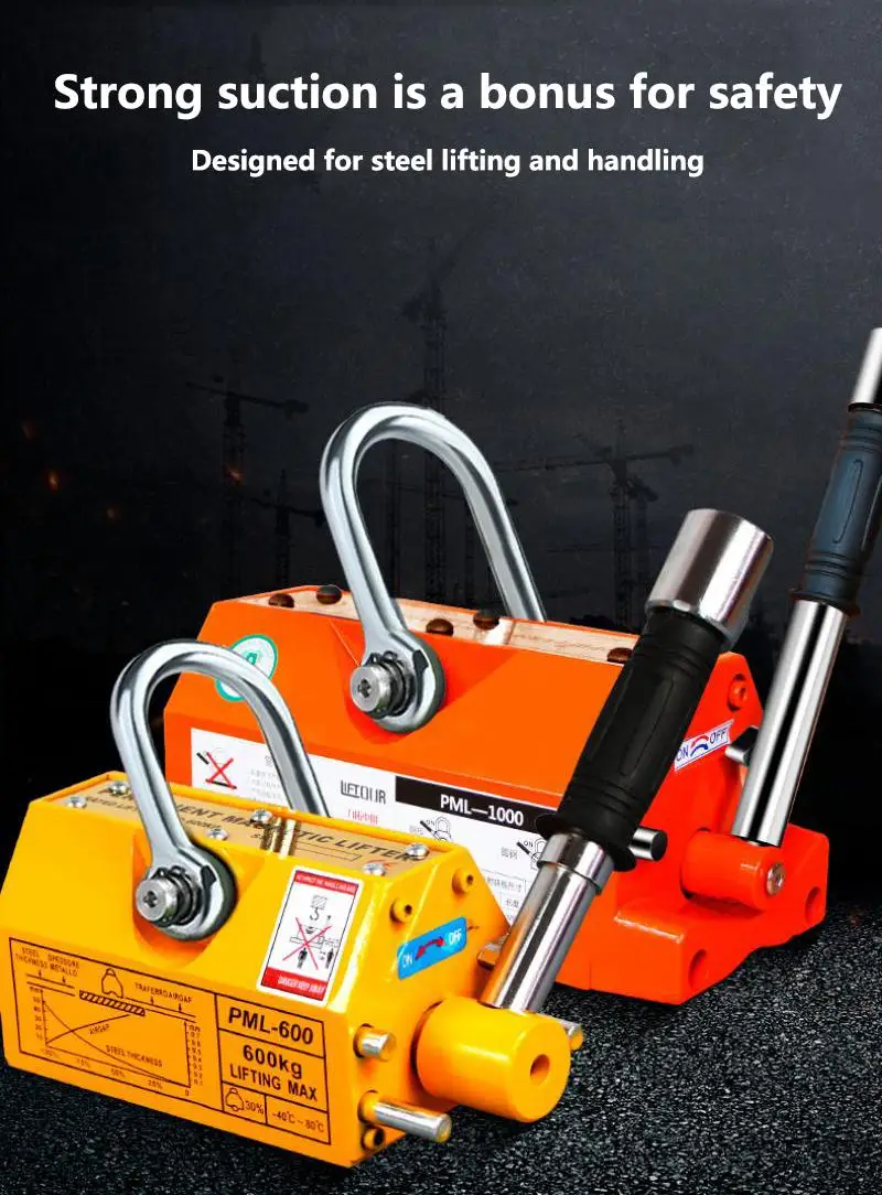 

300/400Kg Permanent Magnet Crane Heavy Duty Steel Crane Hoist Lifting Magnet Industrial Magnetic Chuck Magnetic Lifter