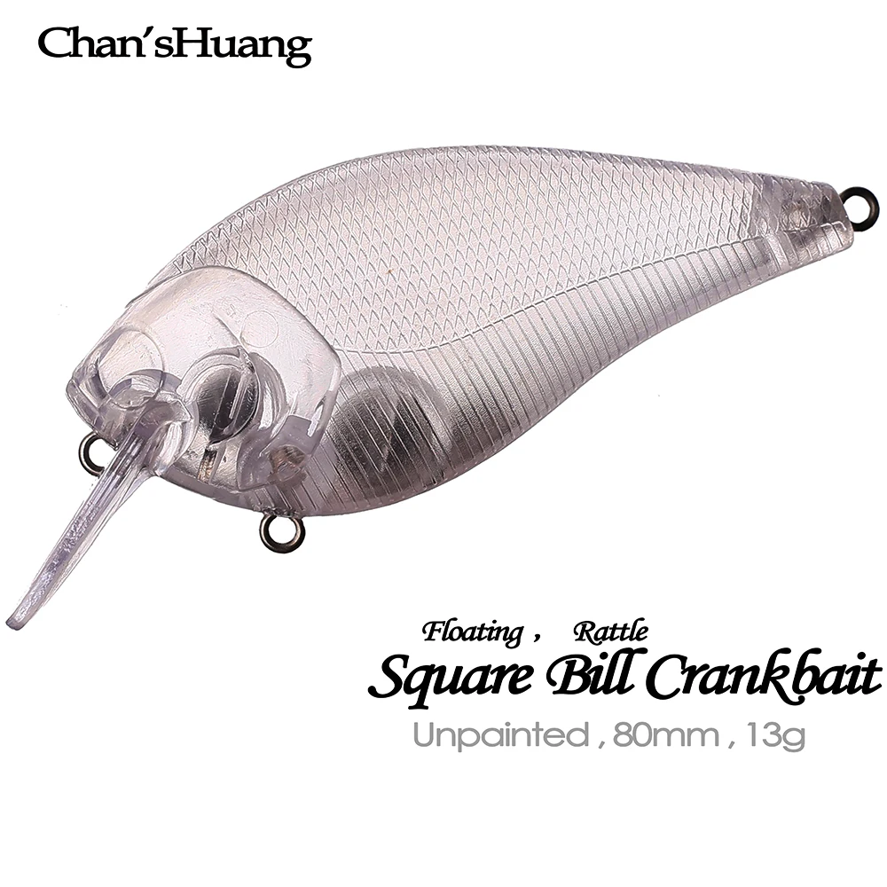 Chan'sHuang Crankbait sin pintar – Flotante con sonajero para DIY