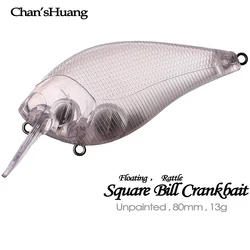 Chan'sHuang Crankbait sin pintar – Flotante con sonajero para DIY