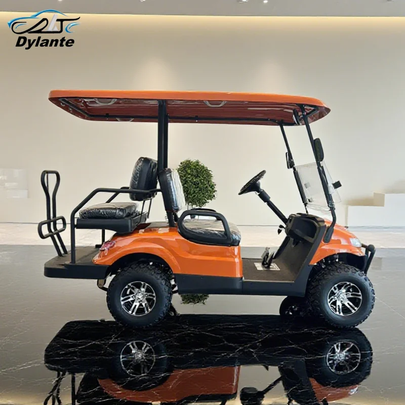 عربة جولف كهربائية جديدة بمقعدين 2 + 2 مجهزة بـ 72 فولت/120 أمبير تدعم تخصيص لون الجسم 5 كيلو وات عربات تجرها الدواب