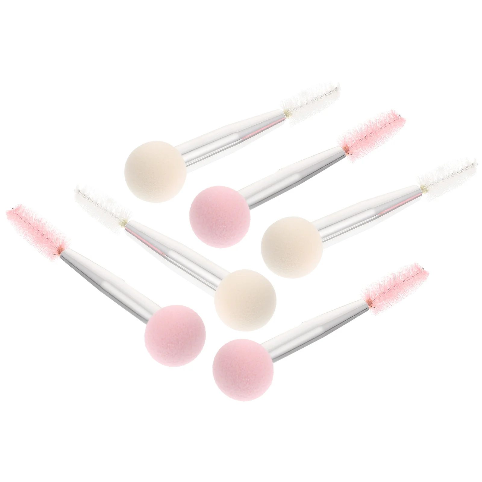6Pcs High- -Ended Makeup Brushes Versatile Tools for Eyebrow Eyelash Mascara and Sponge Application