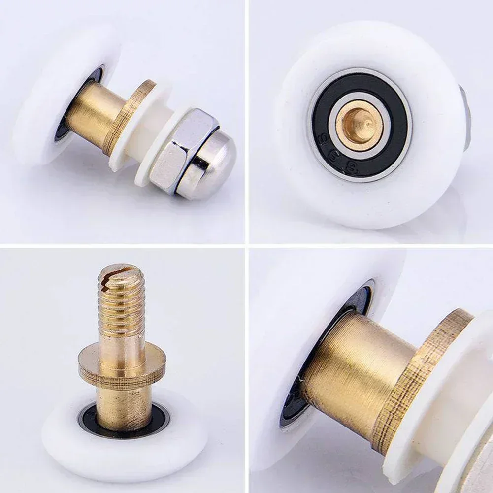 4PCS 20/23/25/27/28mm Diameter Shower Glass Sliding Door Hanging Wheel Roller Bathroom Sliding Cabinet Eccentric Pulleys