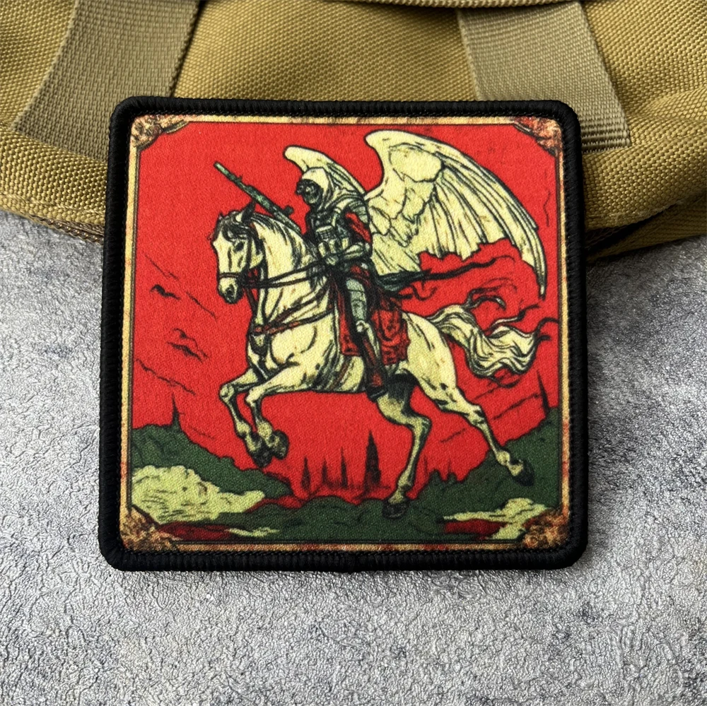 

"Horseman of the Apocalypse" Morale Badge Tactical Patch Military Armband Printed Hook and Loop Emblem Backpack Hat Stickers