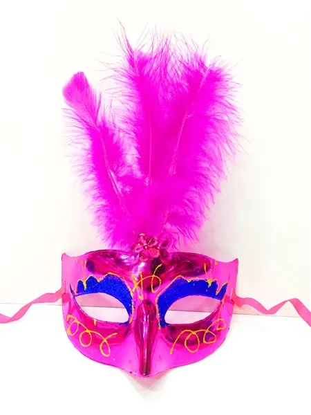 Colorful furry venetian christmas party mask mixed color 12 pcs