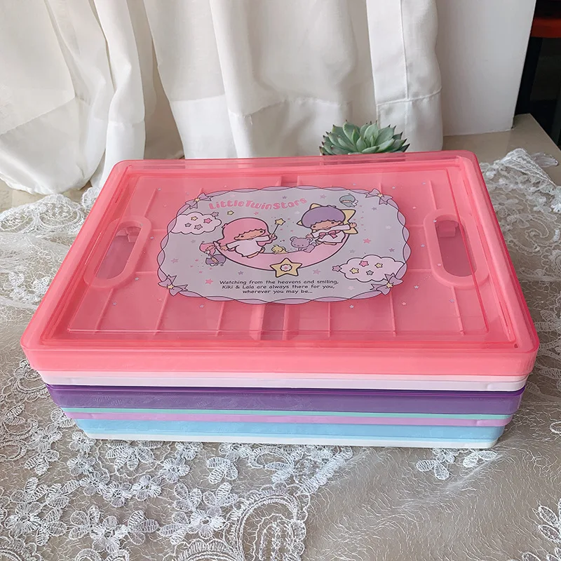 New Sanrio Storage Box Japanese Cute Hello Kitty Mymelody Kuromi Foldable Cosmetic Box Kawaii Cartoon Children\'s Toy Sorting Box