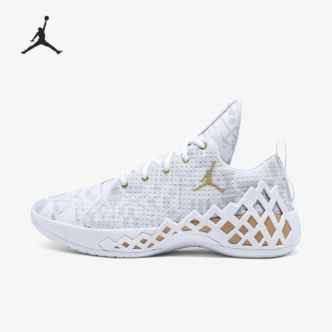 Nike Air Jordan Jumpman Diamond Mid PF Comfortable and Simple PU Cushioning Non-Slip Low-Top Basketball Shoes Men’s CI1209-107