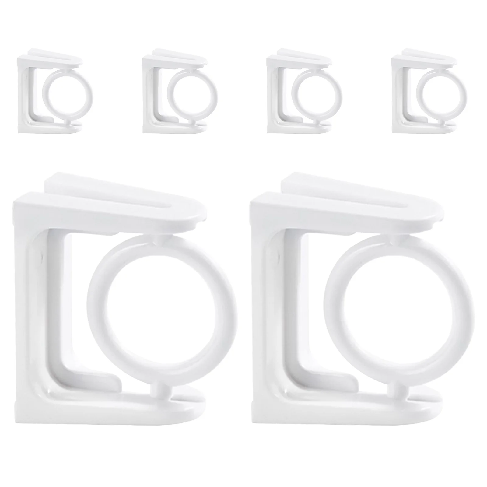 

6Pcs Round Towel Holder Rotatable Adhesive Bracket for Hanging Rod No Drill Installation Bathroom Shower Accessory